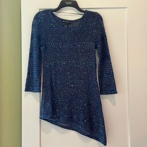 Beautiful blue sequin crocheted tunic, great condition only worn once